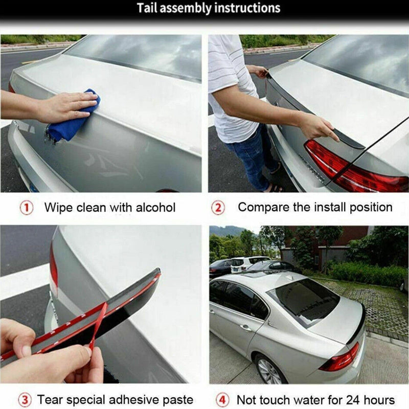 SPO-BMW-3S-F30-1319，BMW 3 Series F30 Black Style Boot Spoiler – Gloss Black