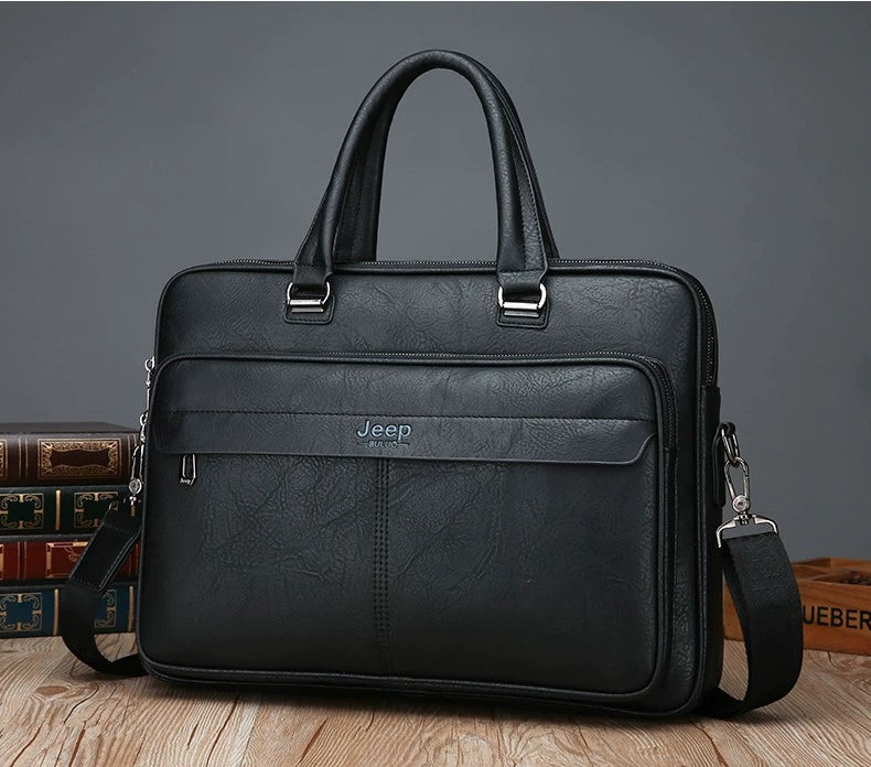 HB-8015 , 14 Inch Leather Laptop Bag,Briefcase for Men,Men's messenger bag