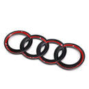 AD-4RC-249-FB, Audi badge cover, Audi emblem cover, Audi four rings cover, Audi logo overlay, Audi car accessories, Audi badge protector, Audi trim cover, Audi styling parts, Audi rings upgrade, Audi front rear badge cover.