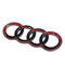 AD-4RC-192-CV-RB, Audi badge cover, Audi emblem cover, Audi four rings cover, Audi logo overlay, Audi car accessories, Audi badge protector, Audi trim cover, Audi styling parts, Audi rings upgrade, Audi front rear badge cover- curved
