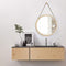 BBM-001, Ø38cm &Ø45cm Round Mirrors For Wall Decor With Leather Strap, Wood Round Mirror For Bathroom Livingroom farmhouse
