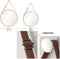 BBM-001, Ø38cm &Ø45cm Round Mirrors For Wall Decor With Leather Strap, Wood Round Mirror For Bathroom Livingroom farmhouse