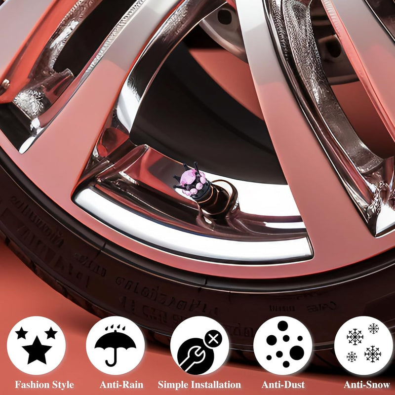 AVC-016,4 Pieces Crown Tire Valve Stem Caps Bling Handmade Crystal Rhinestone Universal Chrome Crown Vehicle Car Tire Caps Covers, Attractive Accessories for Car