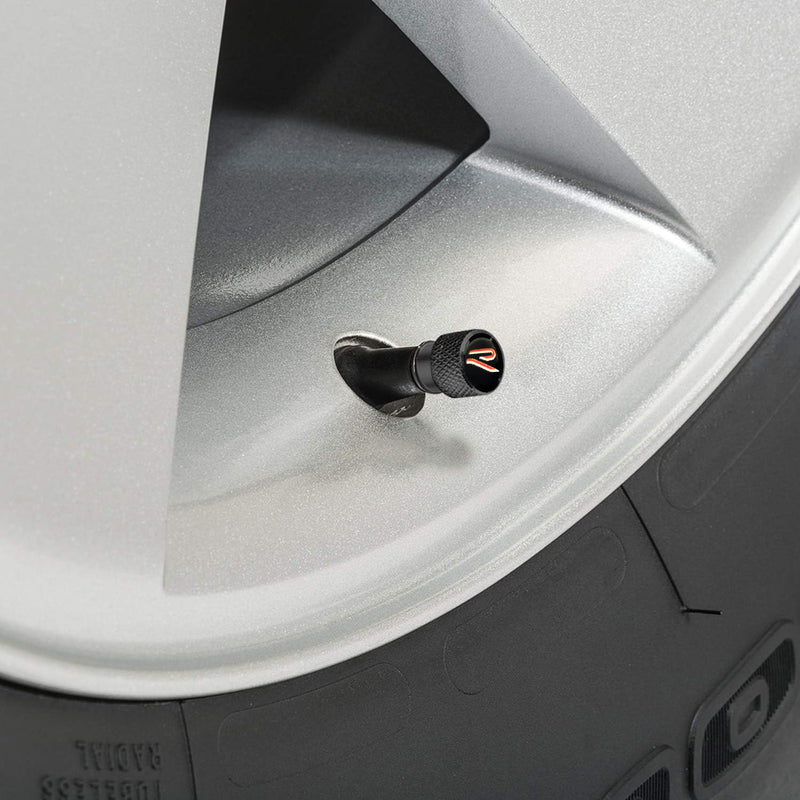 AVC-005-VW-R-02 ,4PCS Rline Emblem Chrome Diamond Knurled Aluminium Tyre Air Valve Caps