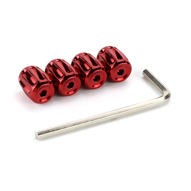 AVC-010, Sport Bullet Tire Valve Stem Caps, 4PCS Aluminum Wheel Valve Stem Covers with Anti Theft Design, Dust Proof Stem Air Cap with Rubber Ring, Universal for Car, Auto, Motorcycles, Bicycles With Allen Key,Anti-theft