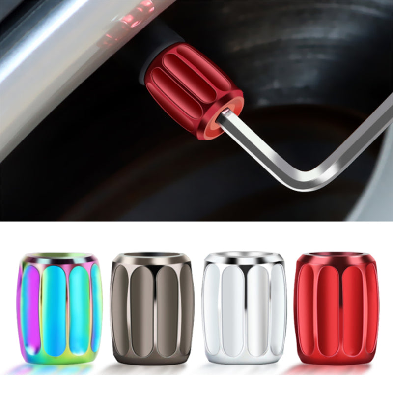 AVC-010, Sport Bullet Tire Valve Stem Caps, 4PCS Aluminum Wheel Valve Stem Covers with Anti Theft Design, Dust Proof Stem Air Cap with Rubber Ring, Universal for Car, Auto, Motorcycles, Bicycles With Allen Key,Anti-theft