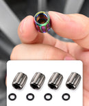 AVC-010, Sport Bullet Tire Valve Stem Caps, 4PCS Aluminum Wheel Valve Stem Covers with Anti Theft Design, Dust Proof Stem Air Cap with Rubber Ring, Universal for Car, Auto, Motorcycles, Bicycles With Allen Key,Anti-theft