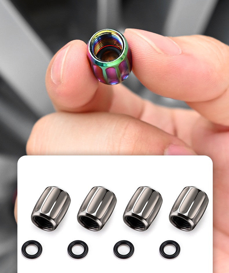 AVC-010, Sport Bullet Tire Valve Stem Caps, 4PCS Aluminum Wheel Valve Stem Covers with Anti Theft Design, Dust Proof Stem Air Cap with Rubber Ring, Universal for Car, Auto, Motorcycles, Bicycles With Allen Key,Anti-theft