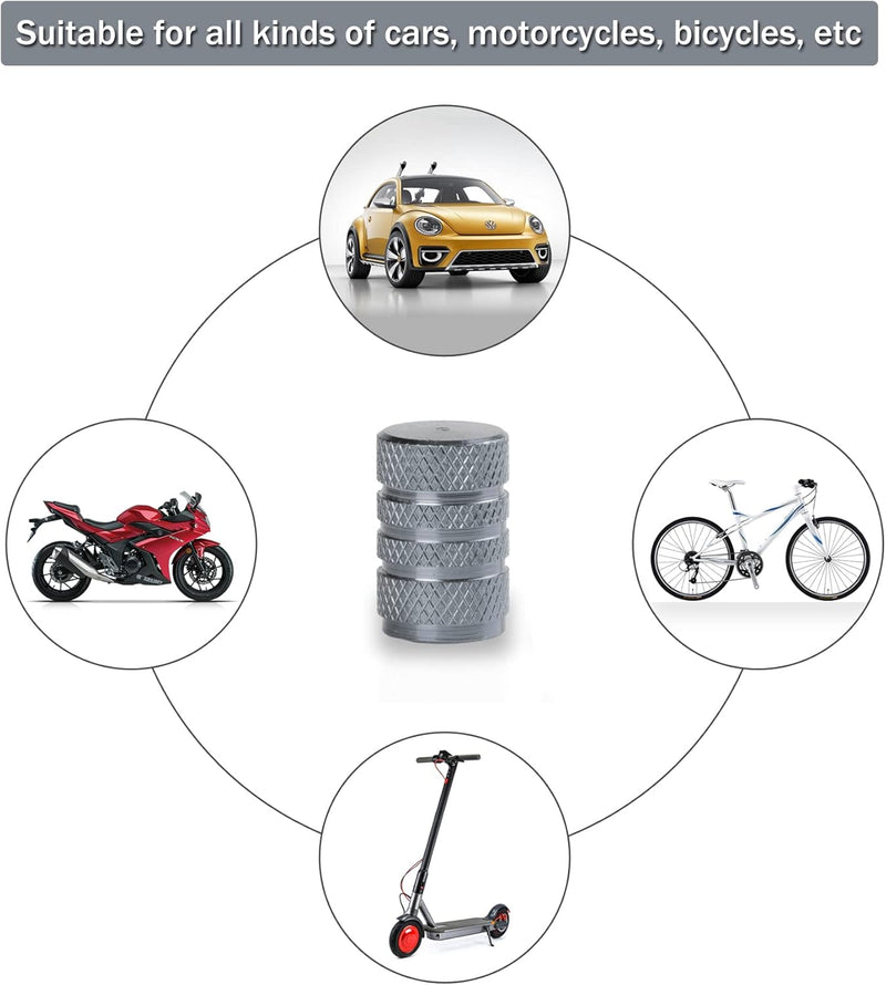 AVC-012, imix home-5PCS All Brand Emblem Aluminium Tyre Air Valve Caps with O Rubber Seal,Corrosion Resistant,No air Leaking,Dustproof,Universal Stem Covers for Cars Trucks Motorcycles SUVs and Bikes