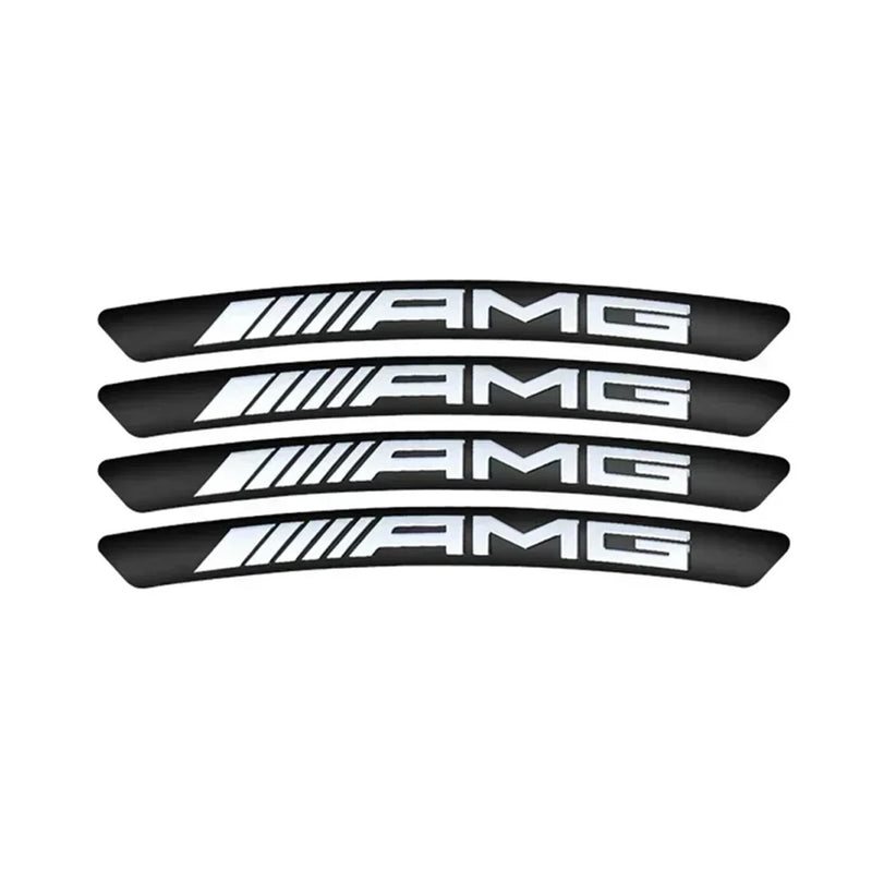 AWE-AMG-01, 4PCS 3D Wheel hub Stickers Decorative Stickers AMG Sticker car Logo Badge Stickers Aluminum Alloy Material for All Mercedes-Benz Models Accessories