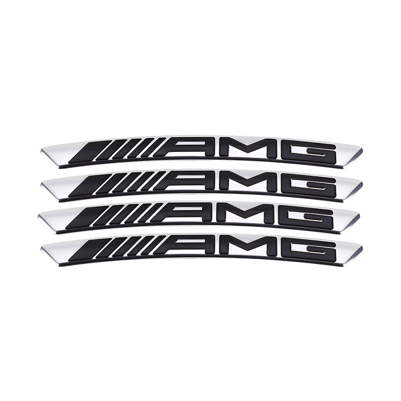 AWE-AMG-01, 4PCS 3D Wheel hub Stickers Decorative Stickers AMG Sticker car Logo Badge Stickers Aluminum Alloy Material for All Mercedes-Benz Models Accessories