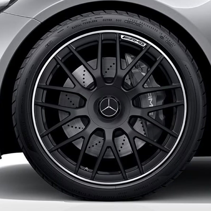 AWE-AMG-01, 4PCS 3D Wheel hub Stickers Decorative Stickers AMG Sticker car Logo Badge Stickers Aluminum Alloy Material for All Mercedes-Benz Models Accessories