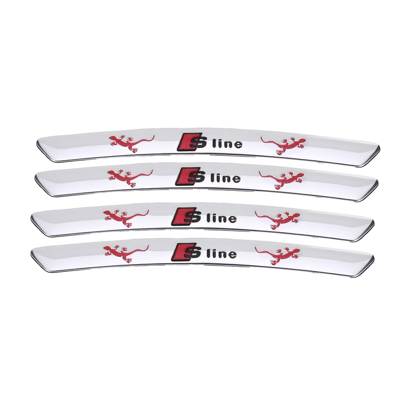 AWE-SLINE-01, 4PCS 3D Wheel hub Stickers Decorative Stickers, Aluminum Alloy Material for All AUDI S LINE Models Accessories