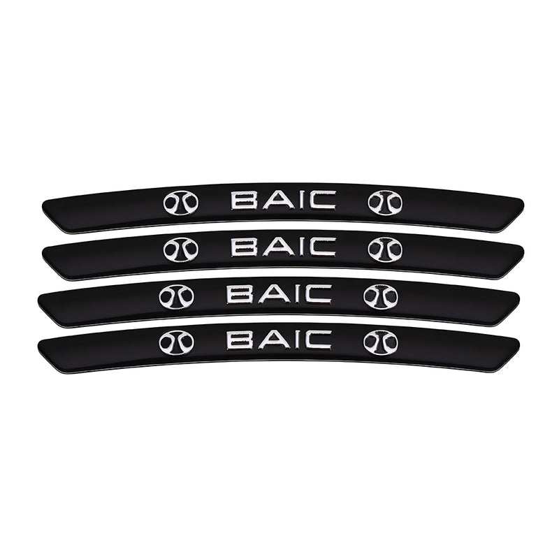AWE-BAIC-01, 4PCS 3D Wheel Hub Stickers Decorative Stickers, Aluminum Alloy Material for All BAIC Models Accessories