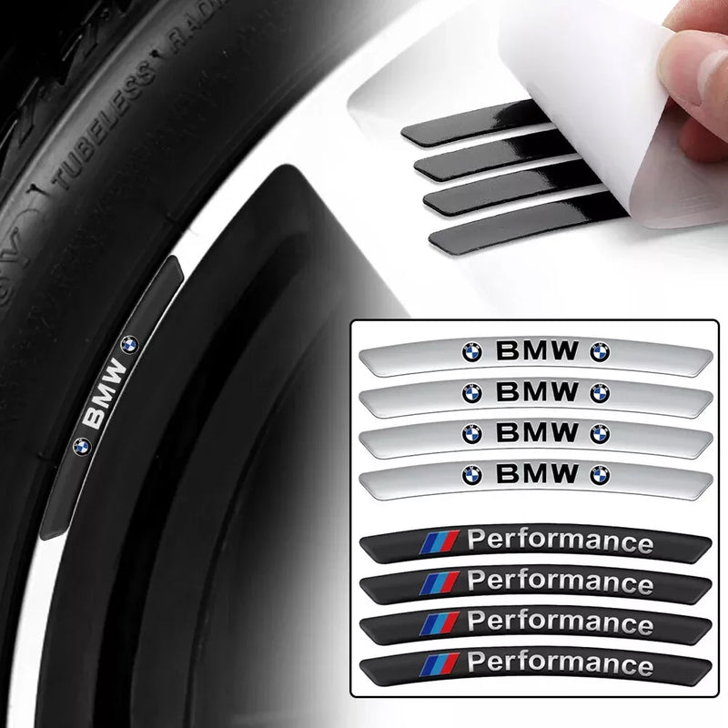 AWE-BM-01, 4PCS 3D Wheel hub Stickers Decorative Stickers M Sticker car Logo Badge Stickers Aluminum Alloy Material for All BMW Models Accessories