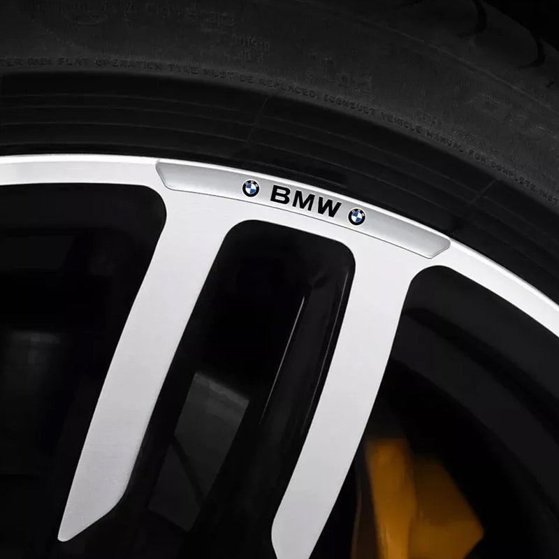 AWE-BMW-02, 4PCS 3D Wheel hub Stickers Decorative Stickers M Sticker car Logo Badge Stickers Aluminum Alloy Material for All BMW Models Accessories