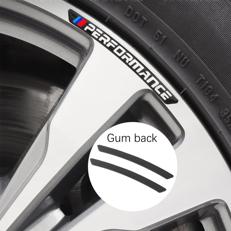 AWE-BMW-03, 4PCS 3D Wheel hub Stickers Decorative Stickers M Sticker car Logo Badge Stickers Aluminum Alloy Material for All BMW Models Accessories