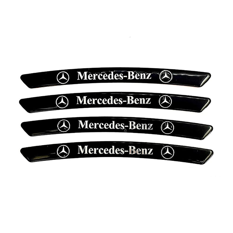 AWE-MBZ-01, 4PCS 3D Wheel hub Stickers Decorative Stickers, Aluminum Alloy Material for All Mercedes Benz Models Accessories