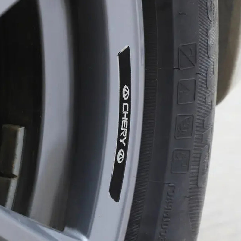 AWE-CHERY-01, 4PCS 3D Wheel Hub Stickers Decorative Stickers, Aluminum Alloy Material for All CHERY Models Accessories