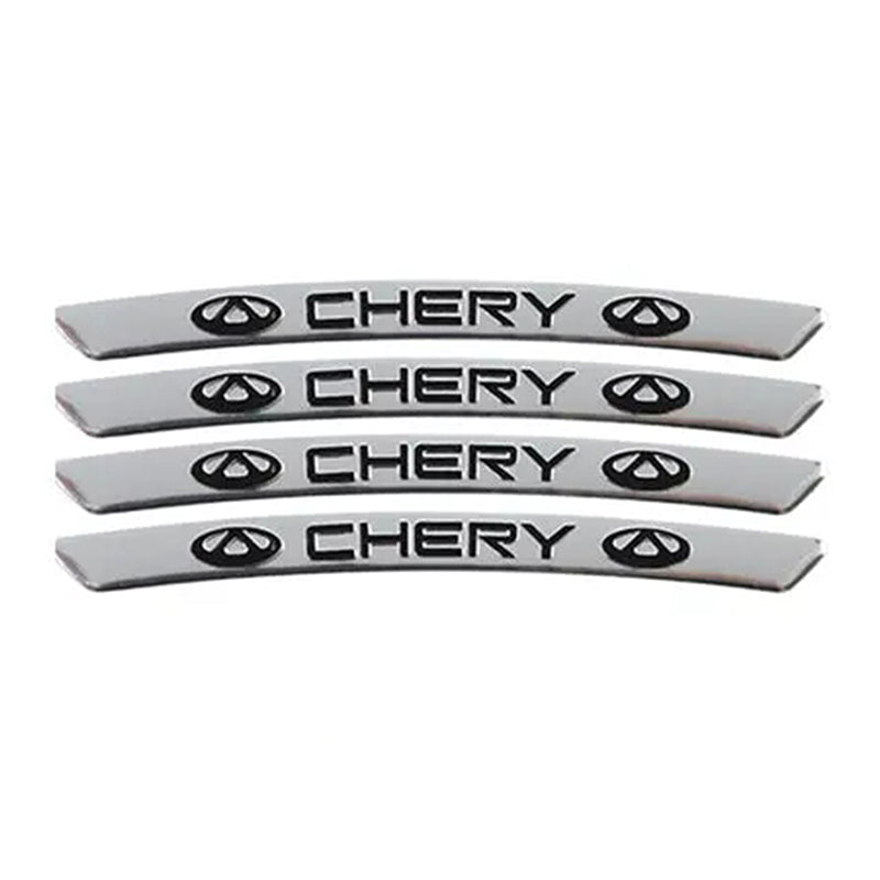 AWE-CHERY-01, 4PCS 3D Wheel Hub Stickers Decorative Stickers, Aluminum Alloy Material for All CHERY Models Accessories