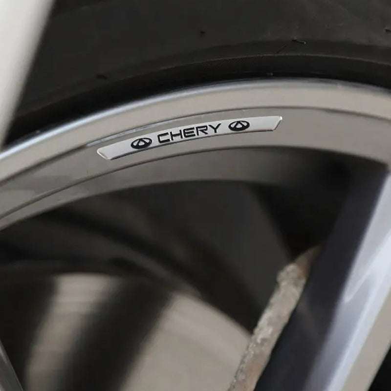 AWE-CHERY-01, 4PCS 3D Wheel Hub Stickers Decorative Stickers, Aluminum Alloy Material for All CHERY Models Accessories