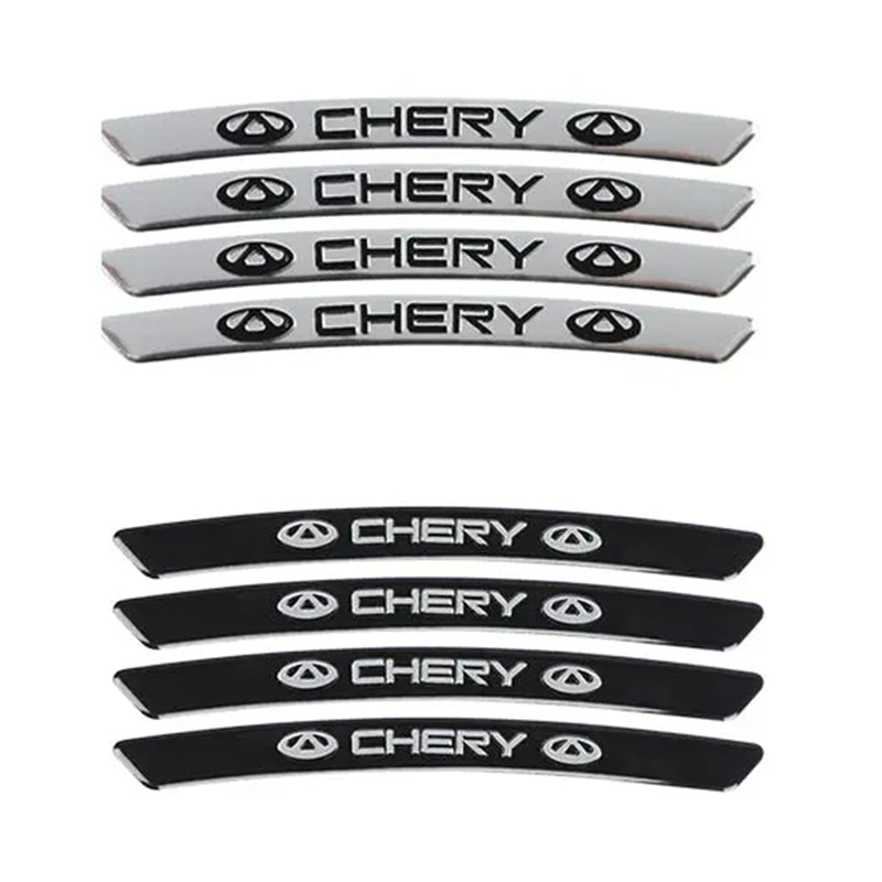 AWE-CHERY-01, 4PCS 3D Wheel Hub Stickers Decorative Stickers, Aluminum Alloy Material for All CHERY Models Accessories