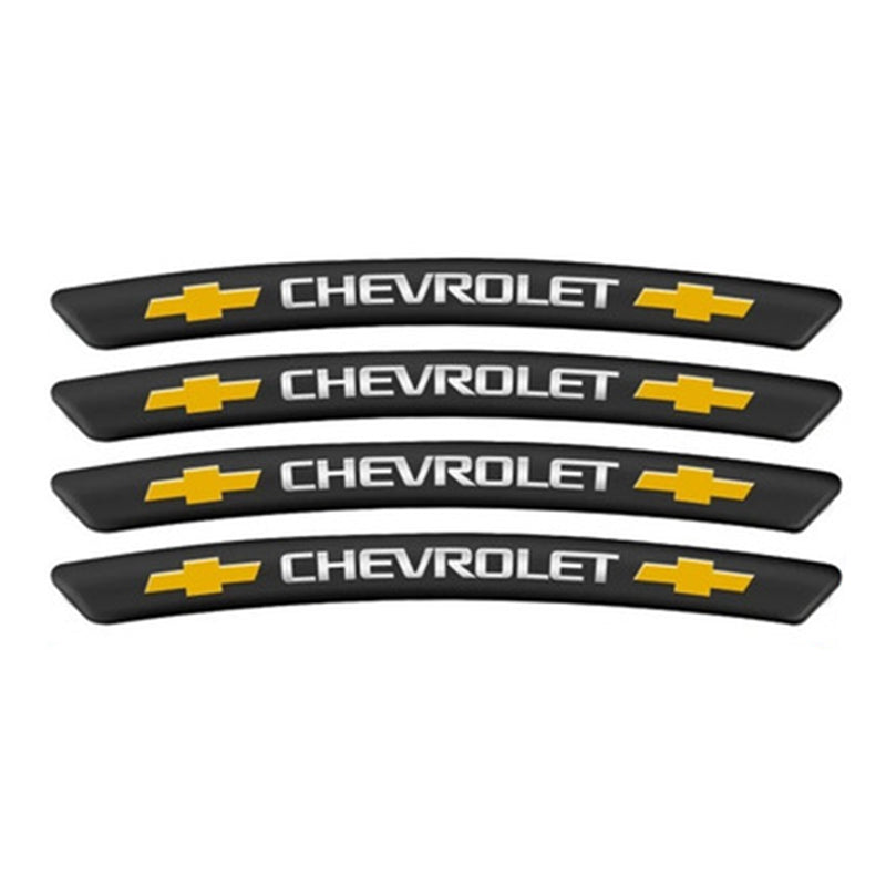 AWE-CHEVROLET-01, 4PCS 3D Wheel Hub Stickers Decorative Stickers, Aluminum Alloy Material for All CHEVROLET Models Accessories