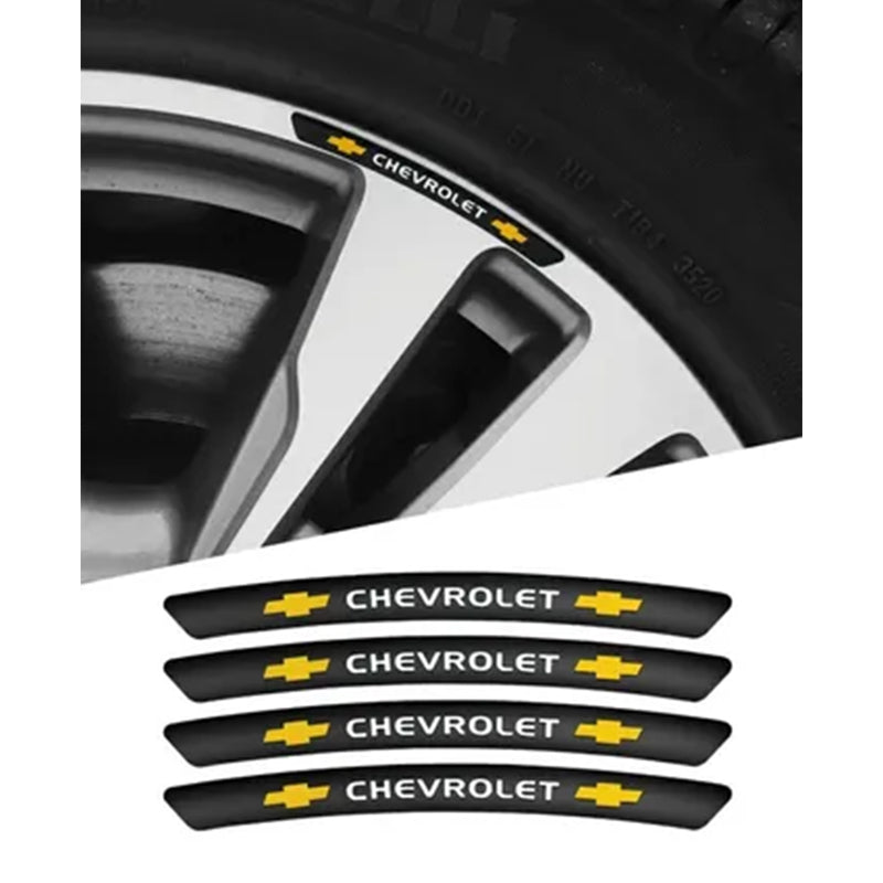 AWE-CHEVROLET-01, 4PCS 3D Wheel Hub Stickers Decorative Stickers, Aluminum Alloy Material for All CHEVROLET Models Accessories