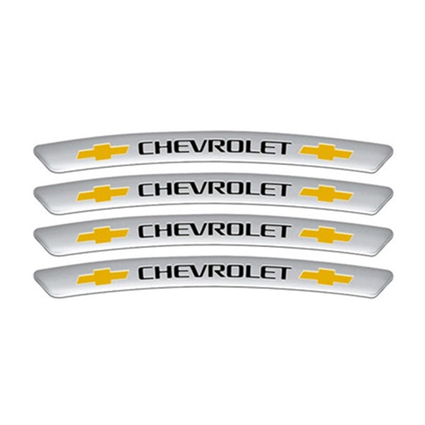 AWE-CHEVROLET-01, 4PCS 3D Wheel Hub Stickers Decorative Stickers, Aluminum Alloy Material for All CHEVROLET Models Accessories
