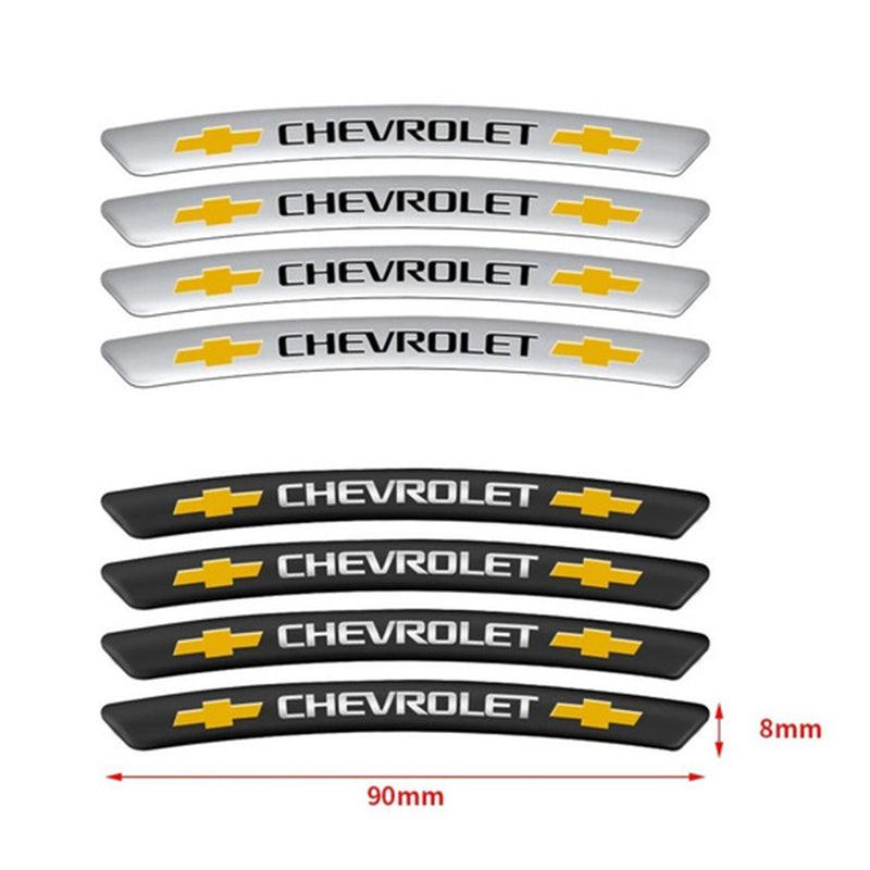 AWE-CHEVROLET-01, 4PCS 3D Wheel Hub Stickers Decorative Stickers, Aluminum Alloy Material for All CHEVROLET Models Accessories