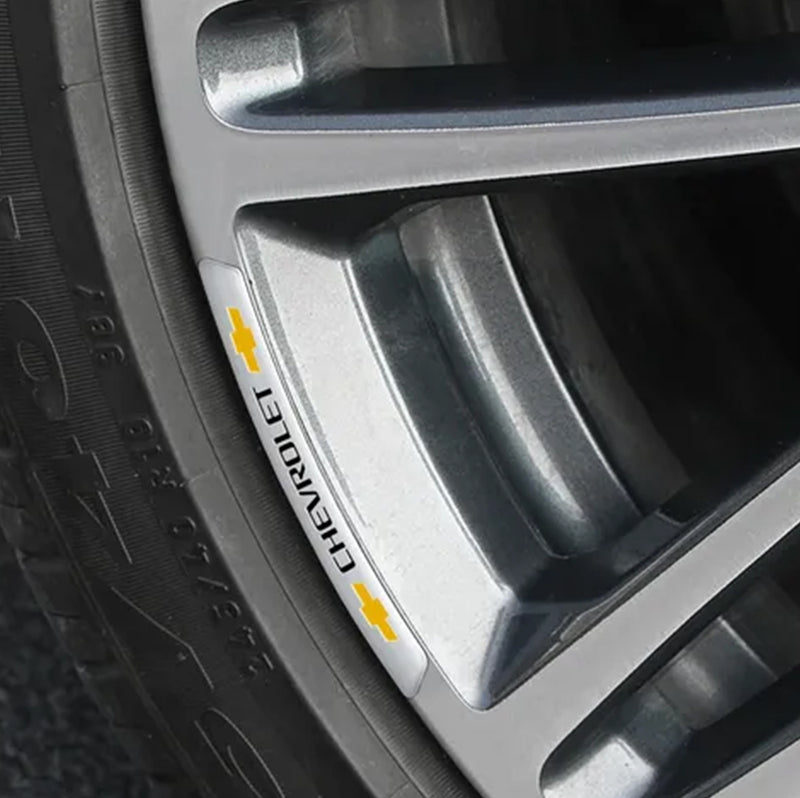 AWE-CHEVROLET-01, 4PCS 3D Wheel Hub Stickers Decorative Stickers, Aluminum Alloy Material for All CHEVROLET Models Accessories