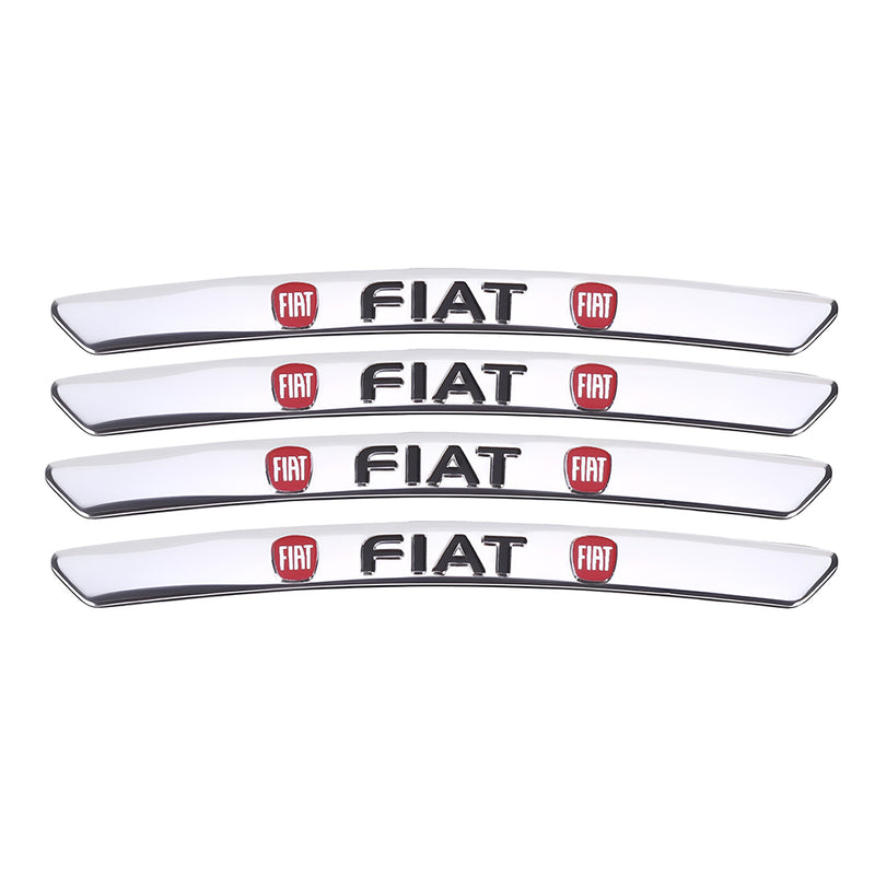 AWE-FIAT-01, 4PCS 3D Wheel Hub Stickers Decorative Stickers, Aluminum Alloy Material for All  Models Accessories