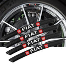 AWE-FIAT-01, 4PCS 3D Wheel Hub Stickers Decorative Stickers, Aluminum Alloy Material for All  Models Accessories