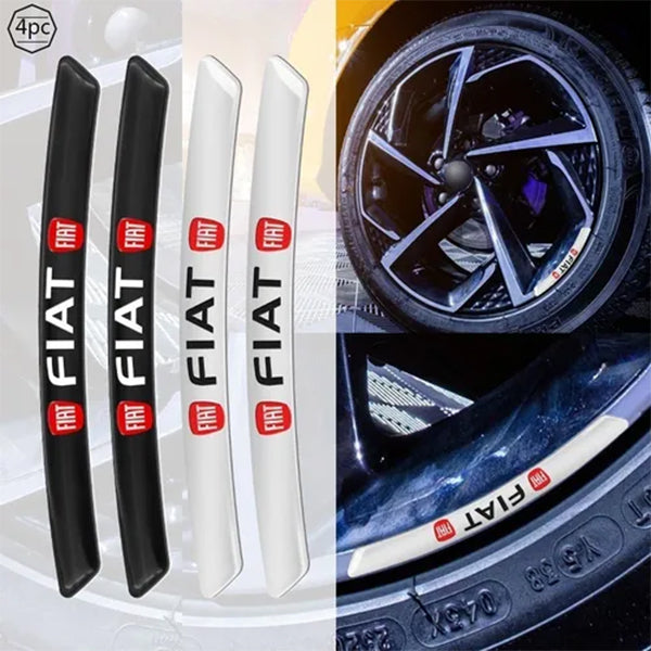 AWE-FIAT-01, 4PCS 3D Wheel Hub Stickers Decorative Stickers, Aluminum Alloy Material for All  Models Accessories
