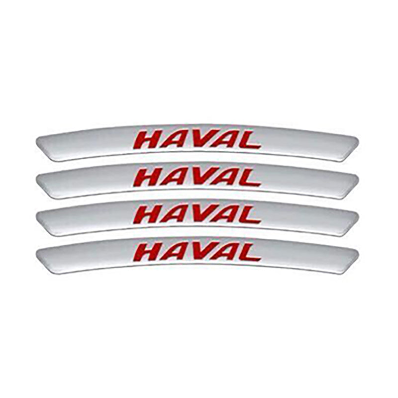 AWE-HAVAL-01, 4PCS 3D Wheel Hub Stickers Decorative Stickers, Aluminum Alloy Material for All HAVAL Models Accessories