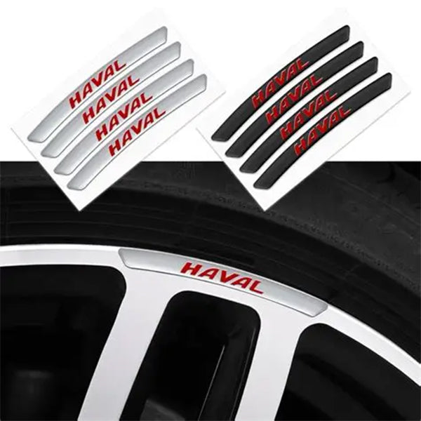 AWE-HAVAL-01, 4PCS 3D Wheel Hub Stickers Decorative Stickers, Aluminum Alloy Material for All HAVAL Models Accessories