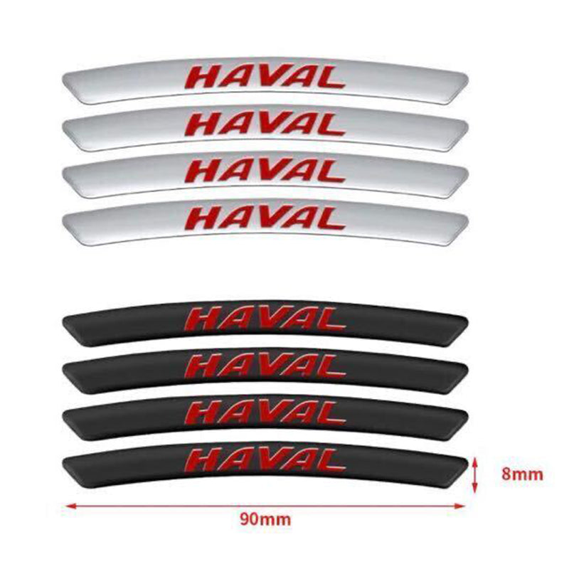 AWE-HAVAL-01, 4PCS 3D Wheel Hub Stickers Decorative Stickers, Aluminum Alloy Material for All HAVAL Models Accessories
