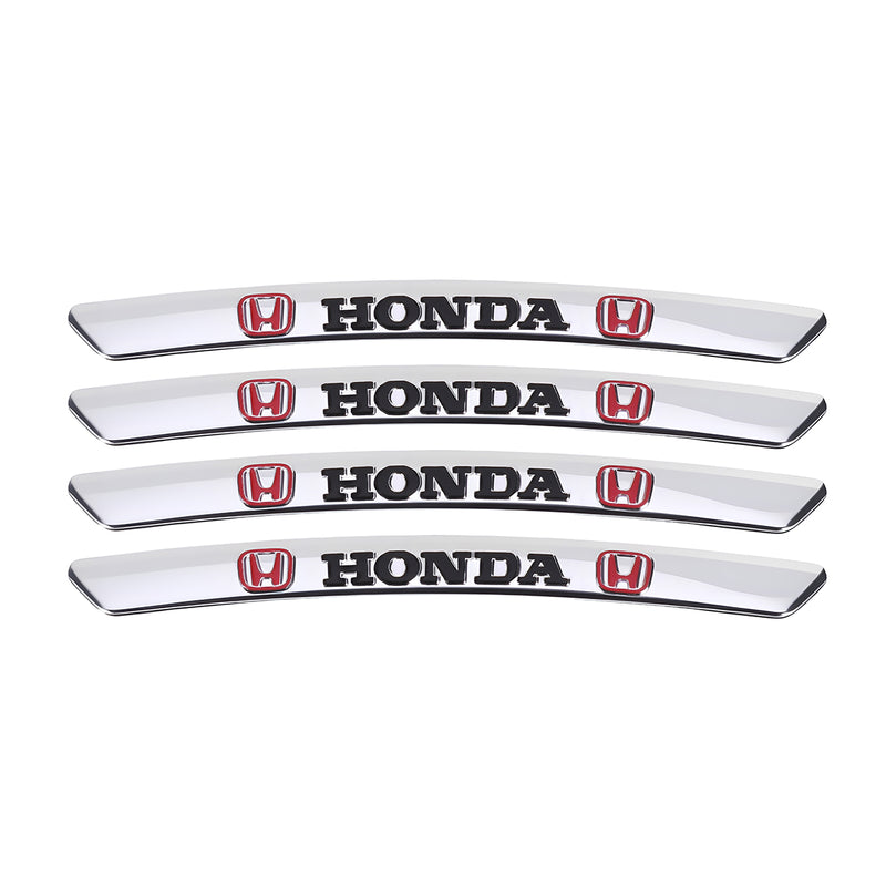 AWE-HONDA-01, 4PCS 3D Wheel Hub Stickers Decorative Stickers, Aluminum Alloy Material for All HONDA Models Accessories
