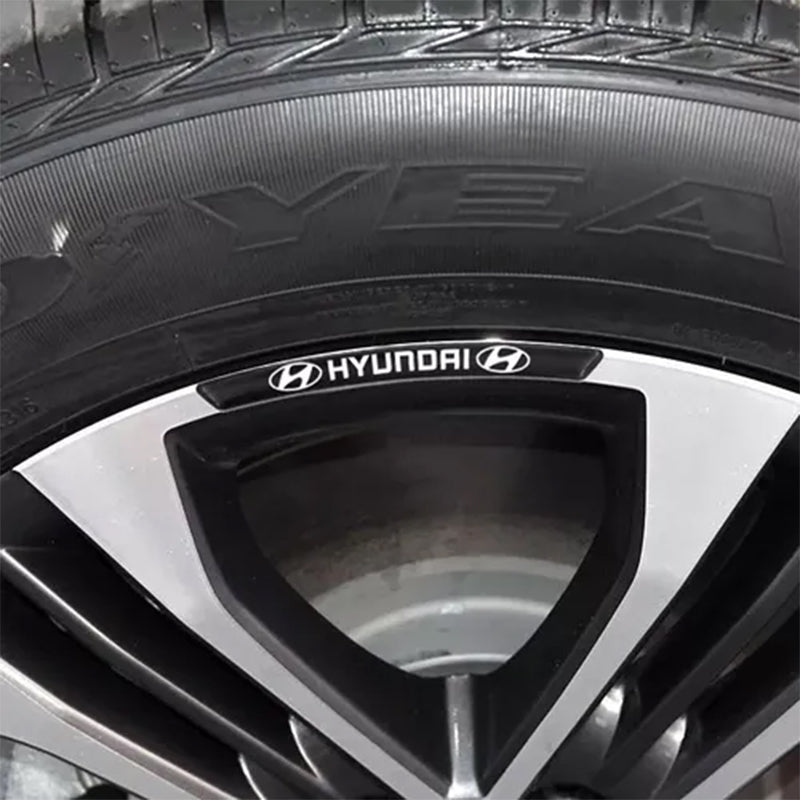 AWE-HYUNDAI-01, 4PCS 3D Wheel Hub Stickers Decorative Stickers, Aluminum Alloy Material for All HYUNDAI Models Accessories