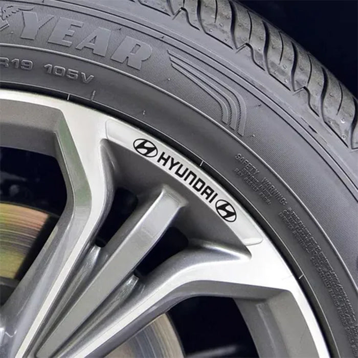 AWE-HYUNDAI-01, 4PCS 3D Wheel Hub Stickers Decorative Stickers, Aluminum Alloy Material for All HYUNDAI Models Accessories