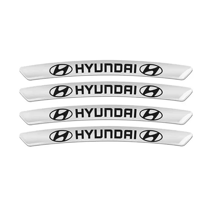 AWE-HYUNDAI-01, 4PCS 3D Wheel Hub Stickers Decorative Stickers, Aluminum Alloy Material for All HYUNDAI Models Accessories