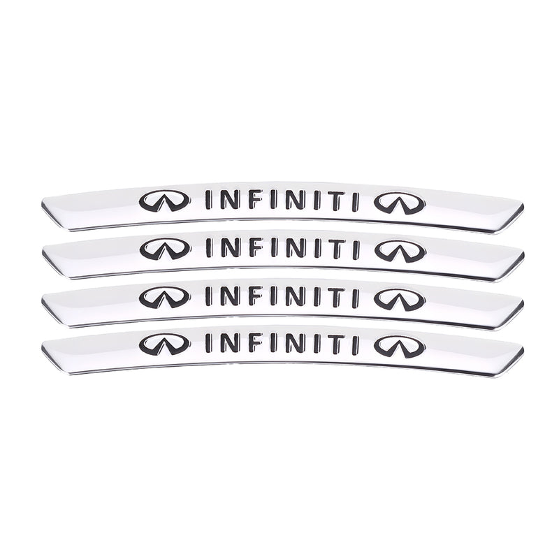 AWE-INFINITI-01, 4PCS 3D Wheel Hub Stickers Decorative Stickers, Aluminum Alloy Material for All INFINITI Models Accessories