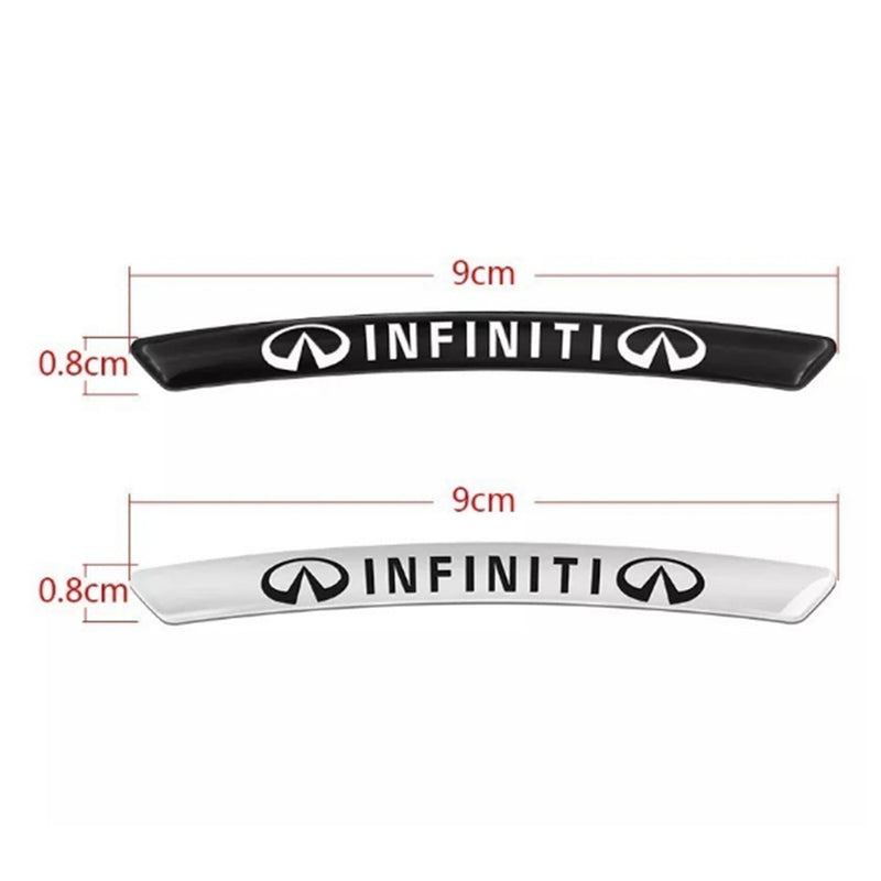 AWE-INFINITI-01, 4PCS 3D Wheel Hub Stickers Decorative Stickers, Aluminum Alloy Material for All INFINITI Models Accessories