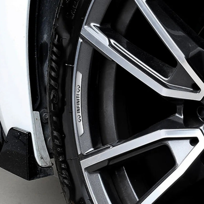 AWE-INFINITI-01, 4PCS 3D Wheel Hub Stickers Decorative Stickers, Aluminum Alloy Material for All INFINITI Models Accessories