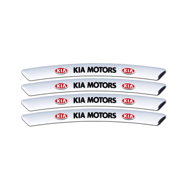 AWE-KIA-01, 4PCS 3D Wheel Hub Stickers Decorative Stickers, Aluminum Alloy Material for All KIA Models Accessories
