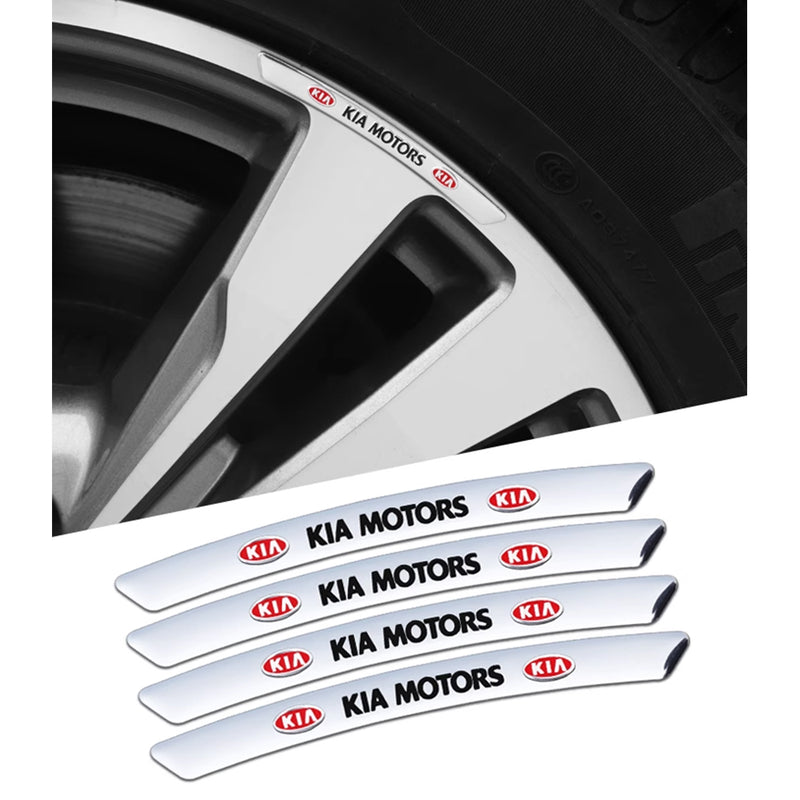 AWE-KIA-01, 4PCS 3D Wheel Hub Stickers Decorative Stickers, Aluminum Alloy Material for All KIA Models Accessories