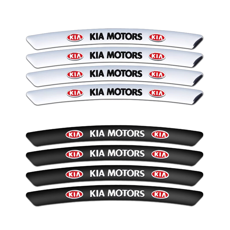 AWE-KIA-01, 4PCS 3D Wheel Hub Stickers Decorative Stickers, Aluminum Alloy Material for All KIA Models Accessories
