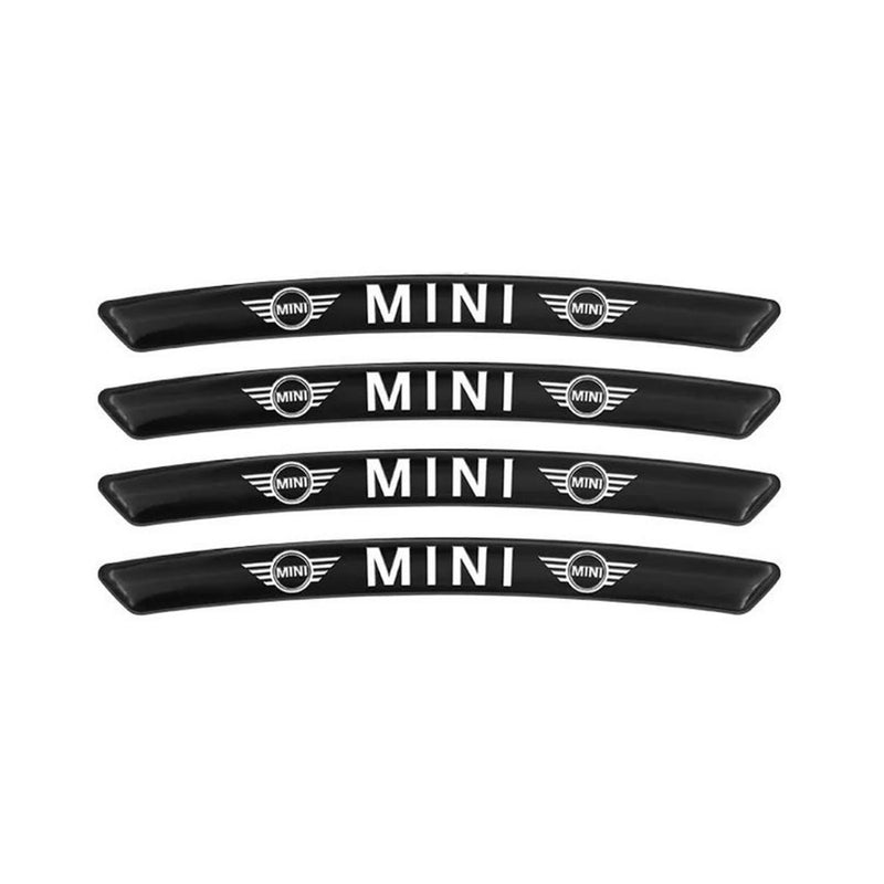 AWE-MINI-01, 4PCS 3D Wheel hub Stickers Decorative Stickers, Aluminum Alloy Material for All MINI Models Accessories