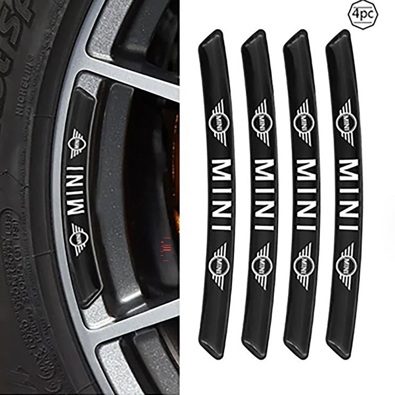 AWE-MINI-01, 4PCS 3D Wheel hub Stickers Decorative Stickers, Aluminum Alloy Material for All MINI Models Accessories