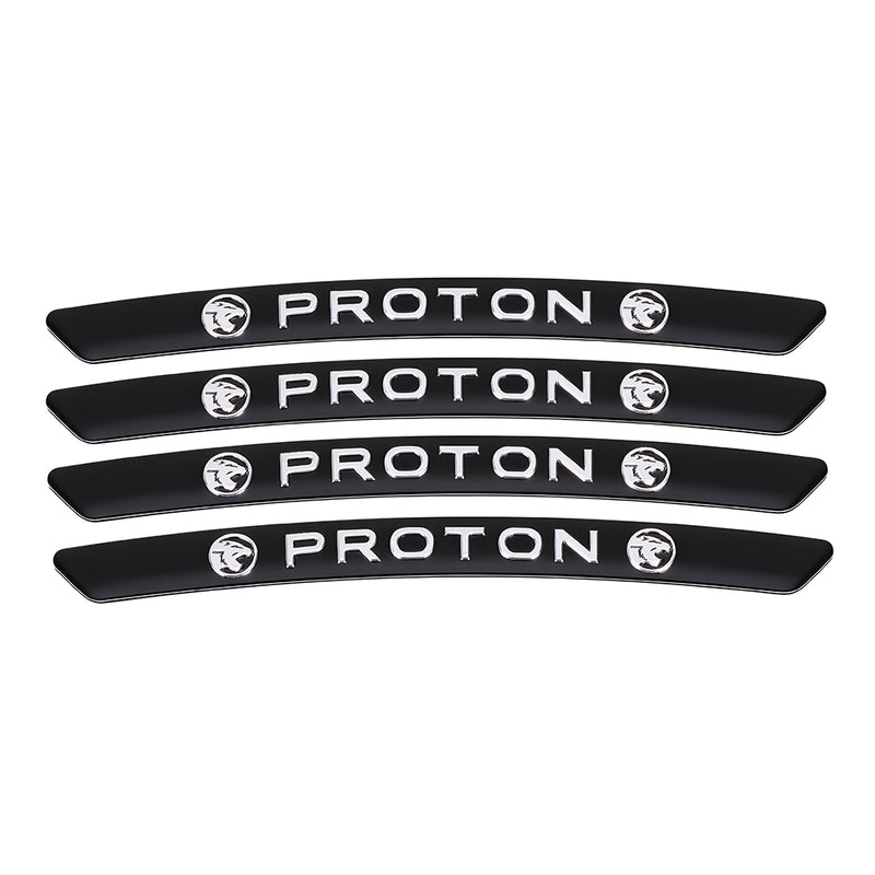 AWE-PROTON-01, 4PCS 3D Wheel Hub Stickers Decorative Stickers, Aluminum Alloy Material For All PROTON Models Accessories